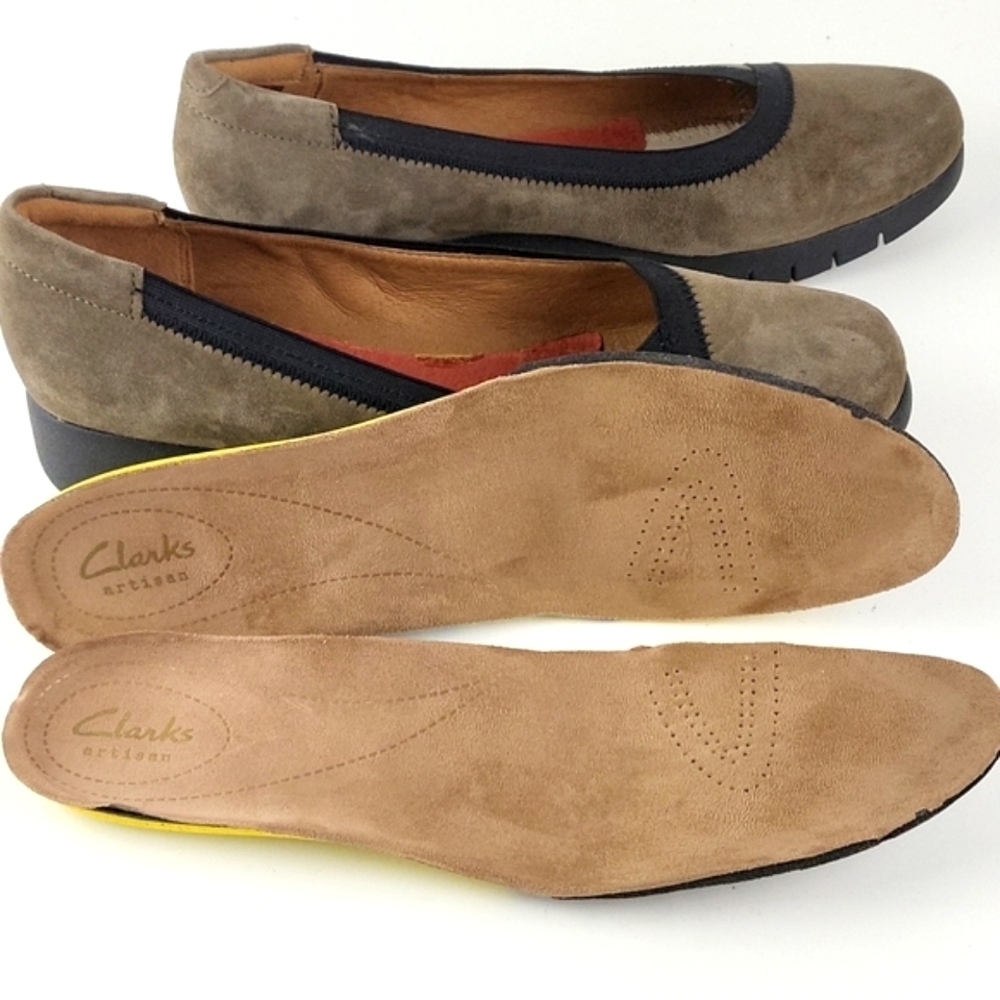 Clarks Artisan Daelyn Hill Suede Leather  Tan & Black Platform Low Wedge… - Picture 15 of 16